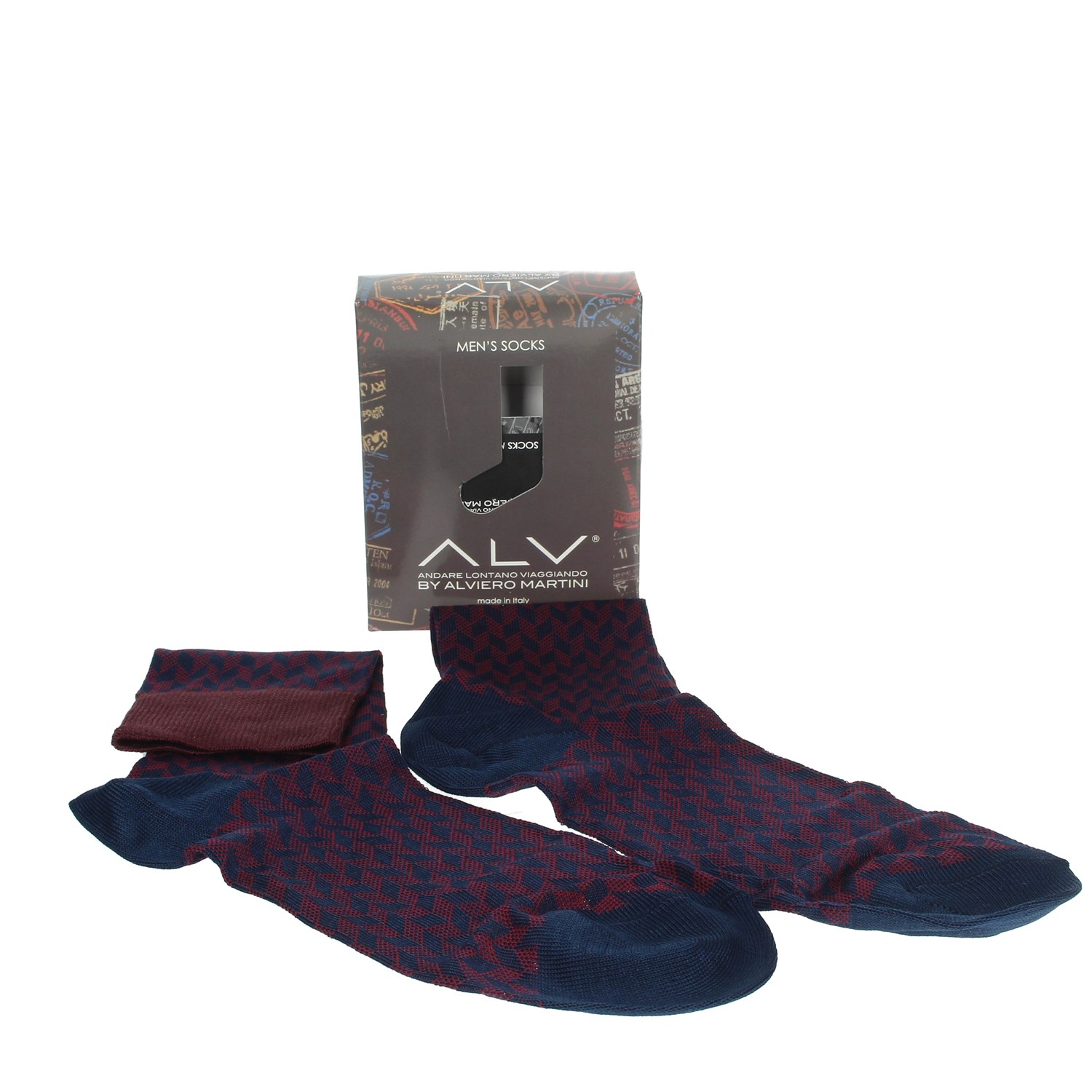 Alv By Alviero Martini Socks Blue/Red Alv By Alviero Martini Accessories Socks Blue/Red ALV4054