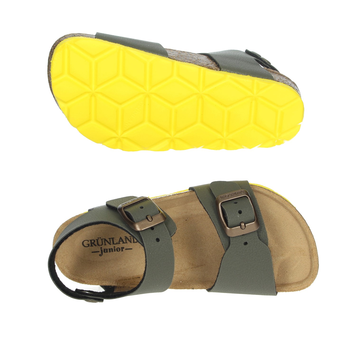 Grunland Flat Sandals Dark Green Grunland Shoes Flat Sandals Dark Green SB0901-40