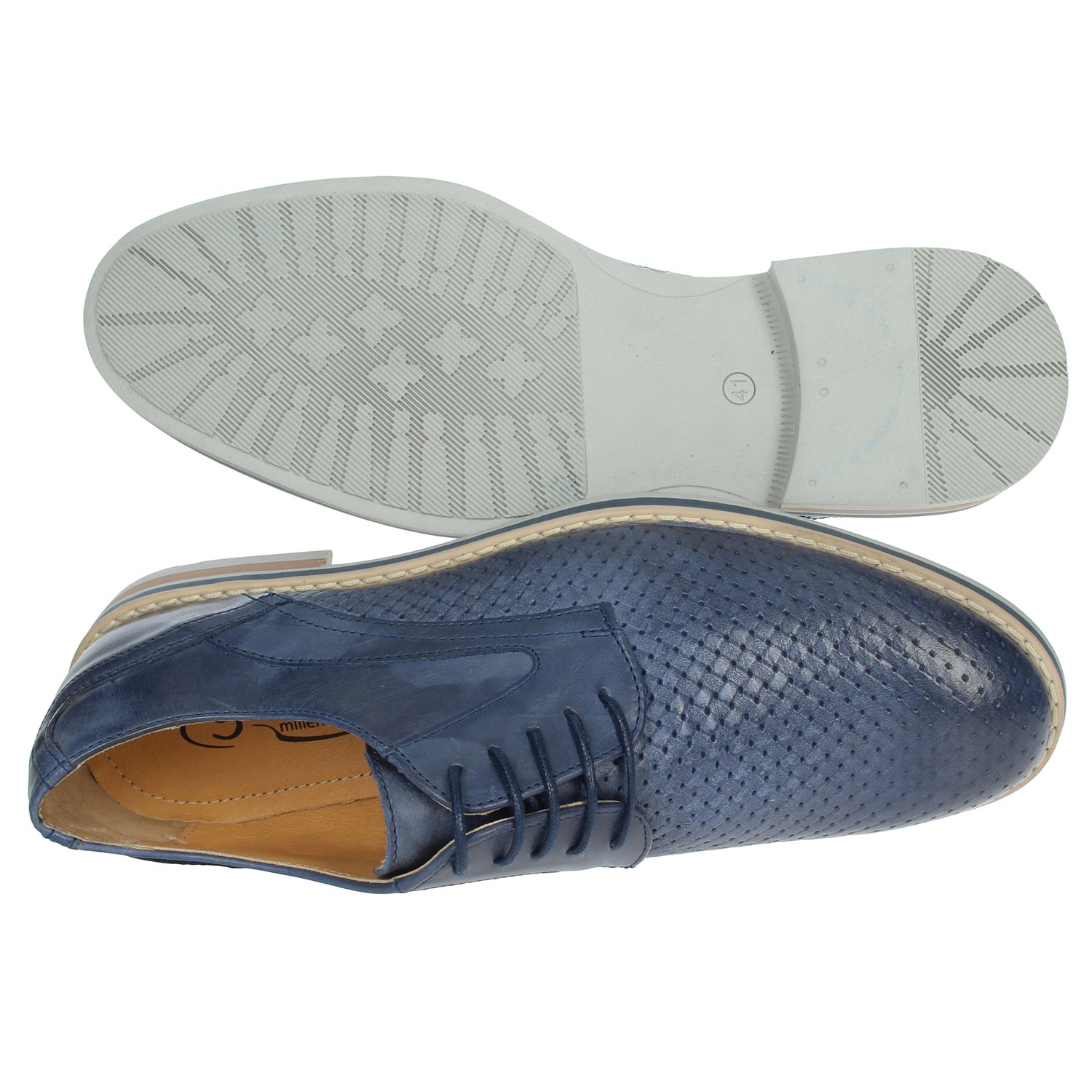 Genus Millennium Brogue Blue Genus Millennium Shoes Brogue Blue 14601