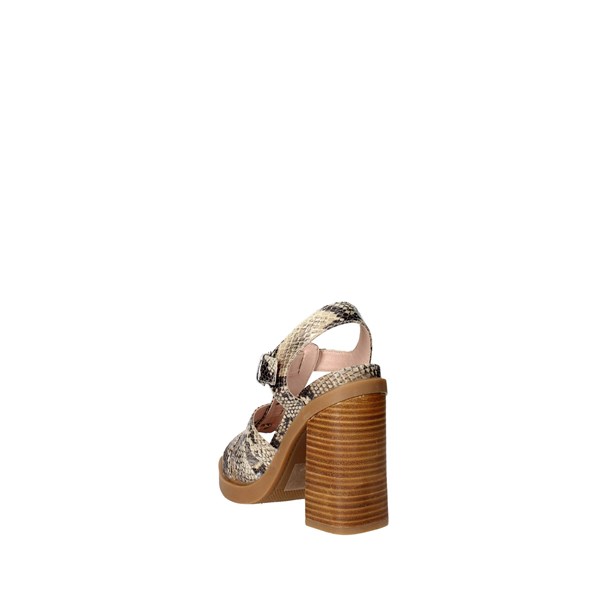 Bronx Shoes Heeled Sandals Brown Taupe 84436-B