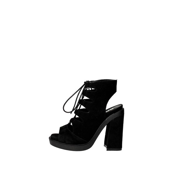 Bronx Shoes Heeled Sandals Black 84443-D