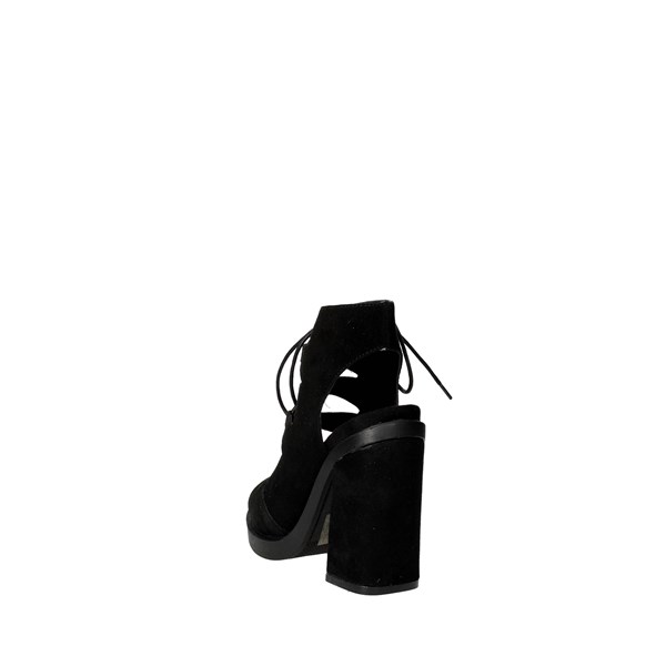 Bronx Shoes Heeled Sandals Black 84443-D