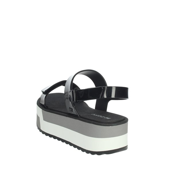 Zaxy Shoes Platform Sandals Black/White 17525