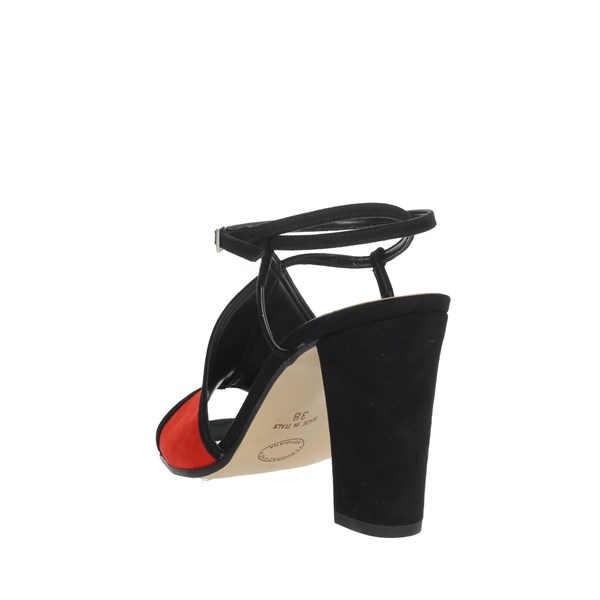 Linea Uno Shoes Heeled Sandals Black/Red F418SP