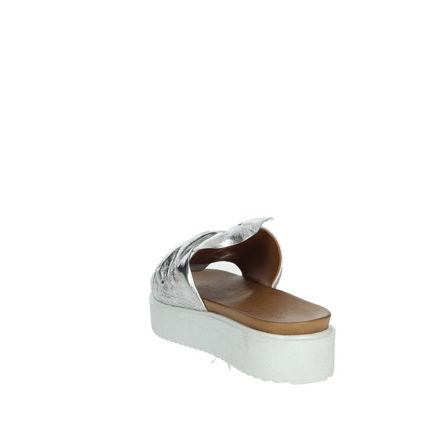 Donna Style Shoes Flat Slippers Silver 19-281