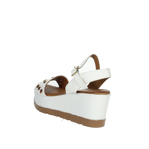 Donna Style Shoes Platform Sandals White 19-5008