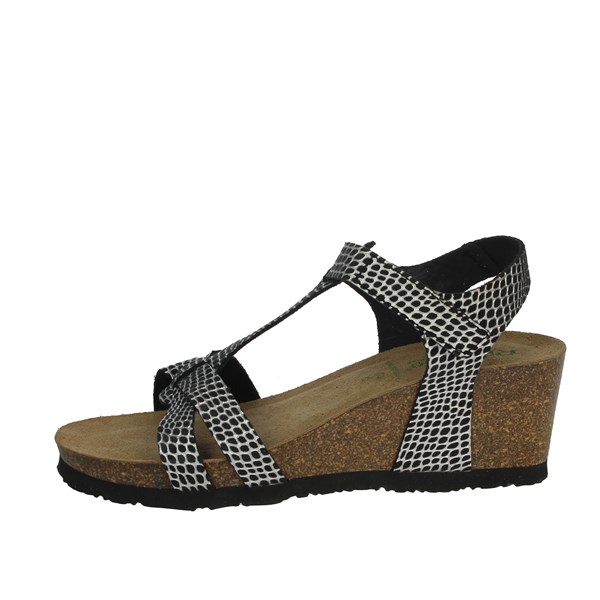 Riposella Shoes Platform Sandals Black/Silver C148