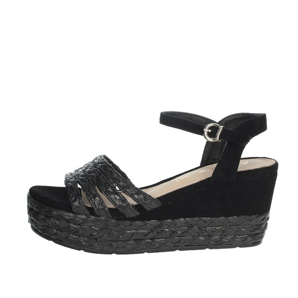 Azarey Shoes Platform Sandals Black 494D398