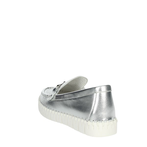 Nina Capri Shoes Moccasin Silver DALIA