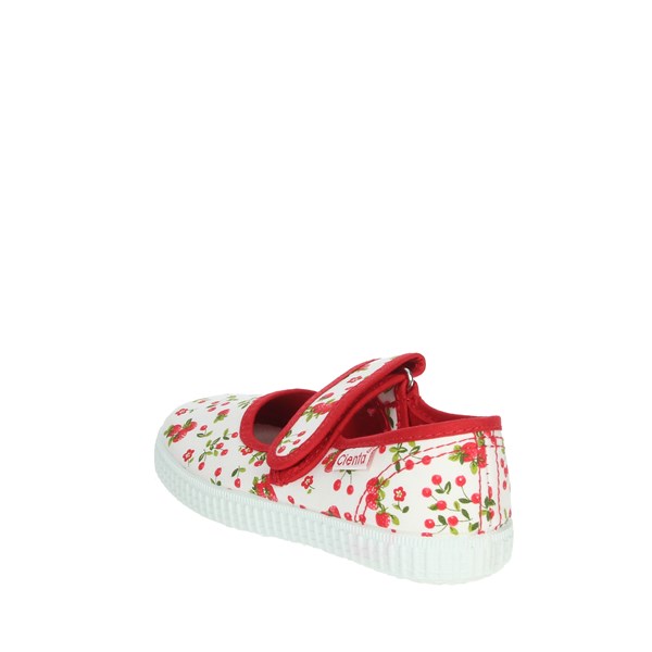 Cienta Shoes Ballet Flats White/Red 56004