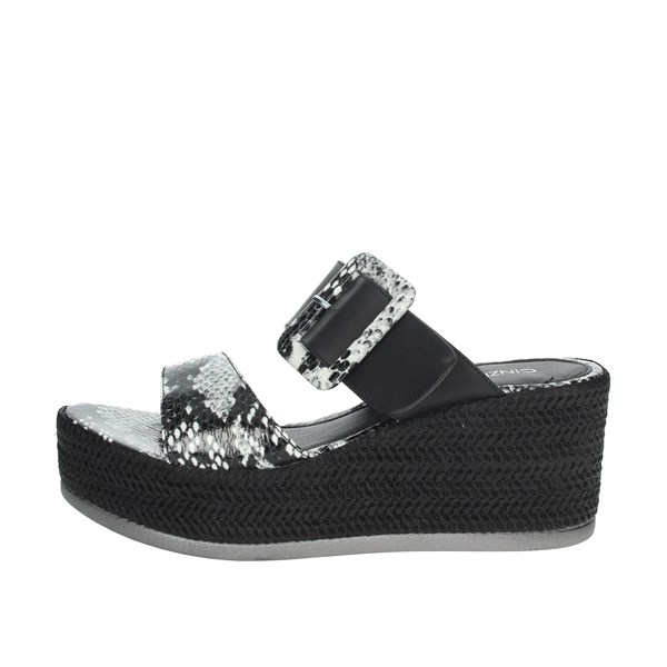 Cinzia Soft Shoes Platform Slippers Black/White IAD20740