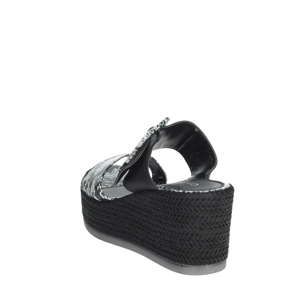 Cinzia Soft Shoes Platform Slippers Black/White IAD20740