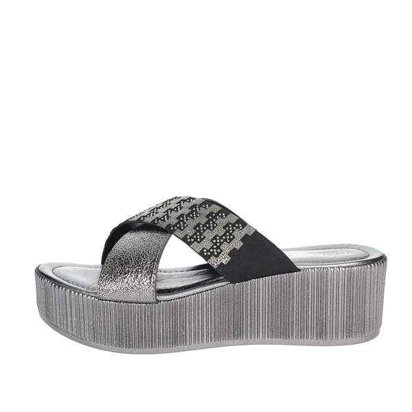 Cinzia Soft Shoes Platform Slippers Grey IAD20940