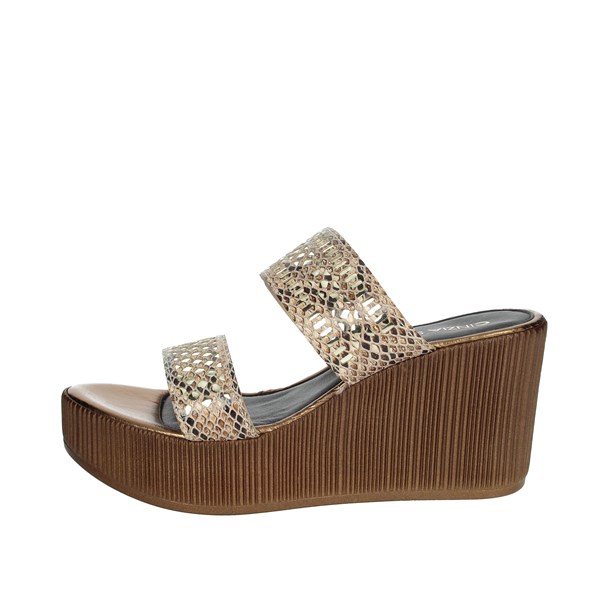 Cinzia Soft Shoes Platform Slippers Bronze  IAD20618