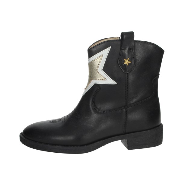 Florens Shoes Ankle Boots Black/Gold F8503