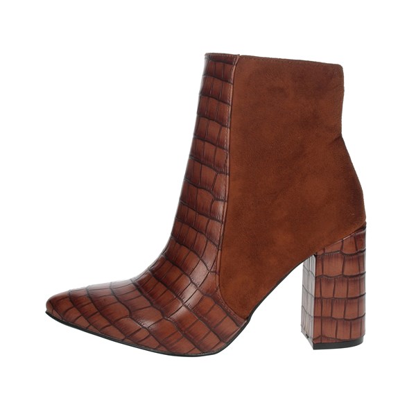 Pregunta Shoes Heeled Ankle Boots Brown leather PFC9144-MC