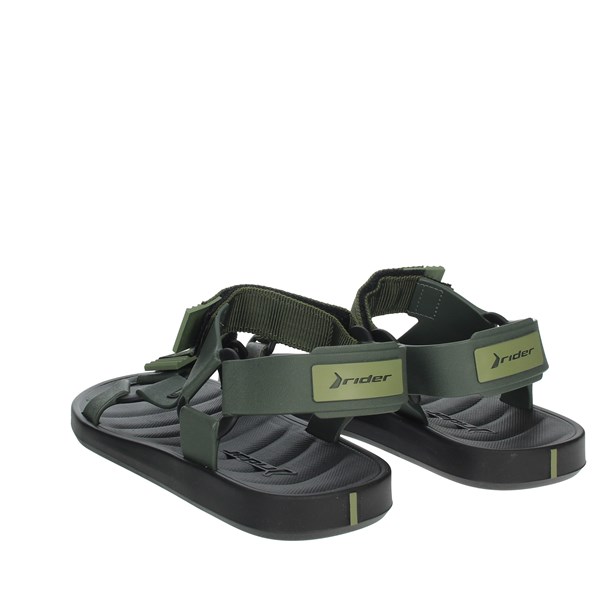 Rider Shoes Flat Sandals Black/Dark Green 11567