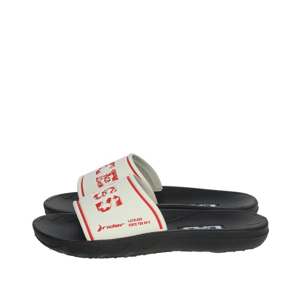 Rider Shoes Flat Slippers White/Red 82738