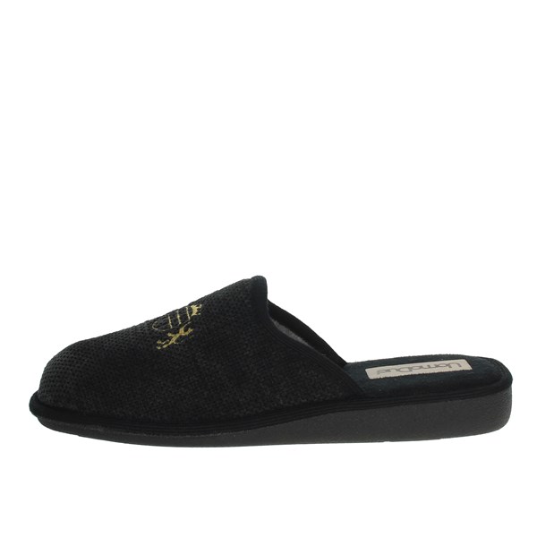 Uomodue Shoes Slippers Black/Grey LORD-4