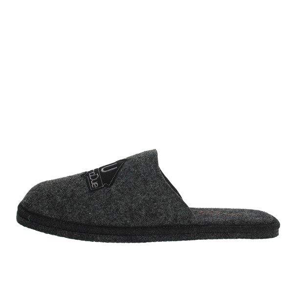 Uomodue Shoes Slippers Charcoal grey LOGO-14