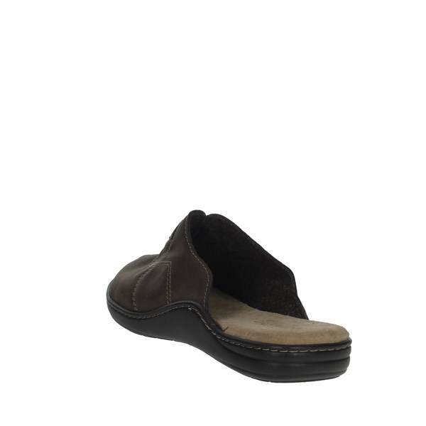 Uomodue Shoes Slippers Brown LEATHER-58