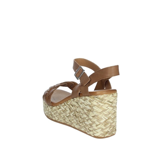 Carmela Shoes Platform Sandals Brown leather 67853