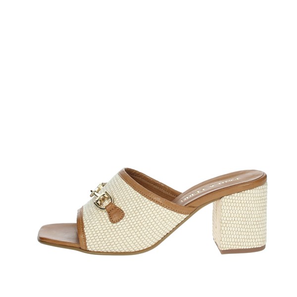 Paola Ferri Shoes Heeled Slippers Brown leather D7431