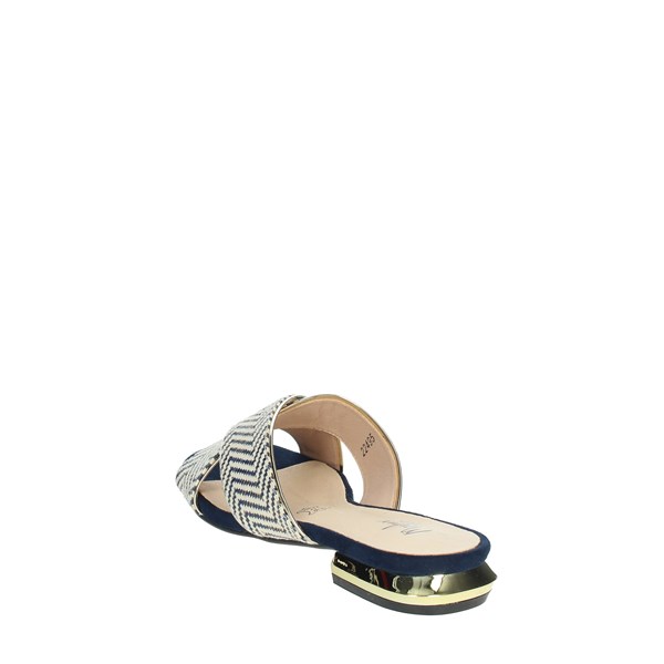 Menbur Shoes Flat Slippers Beige/Blue 22495