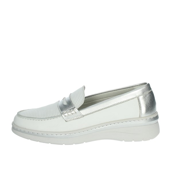 Notton Shoes Moccasin White/Silver 3200