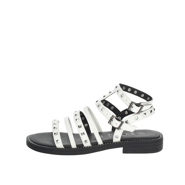 Cult Shoes Flat Sandals White RED-3