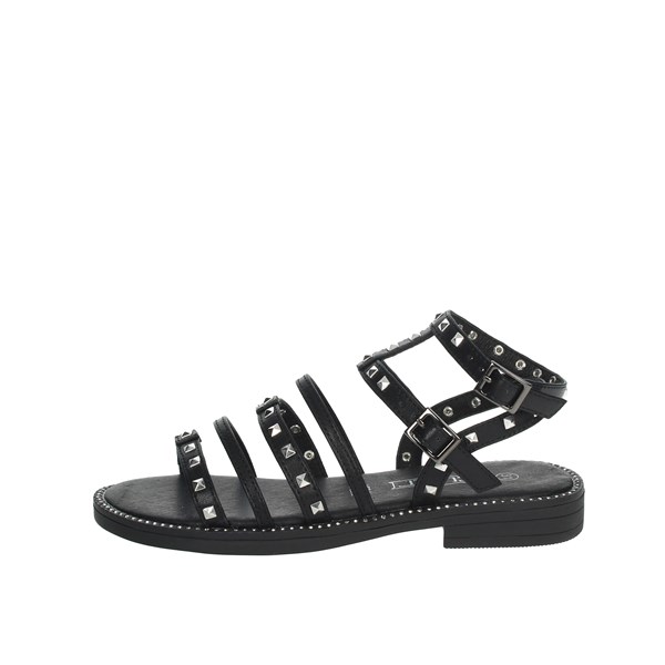 Cult Shoes Flat Sandals Black RED-4