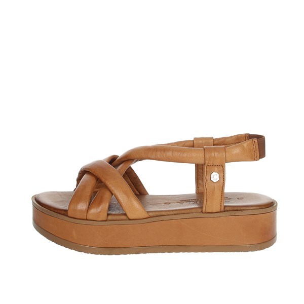 Carmela Shoes Platform Sandals Brown leather 67837