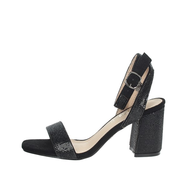 Gold & Gold Shoes Heeled Sandals Black GD331