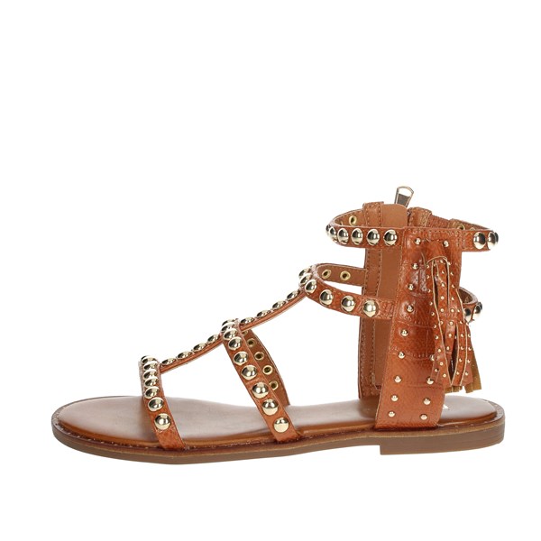 Gold & Gold Shoes Sandal Brown leather GJ561