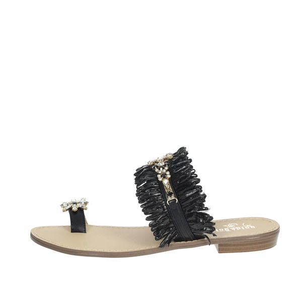 Gold & Gold Shoes Flip Flops Black GL613