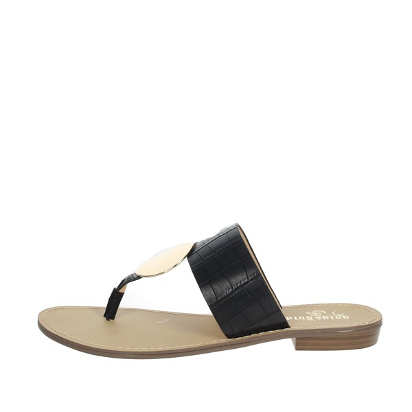 Gold & Gold Shoes Flip Flops Black GL632