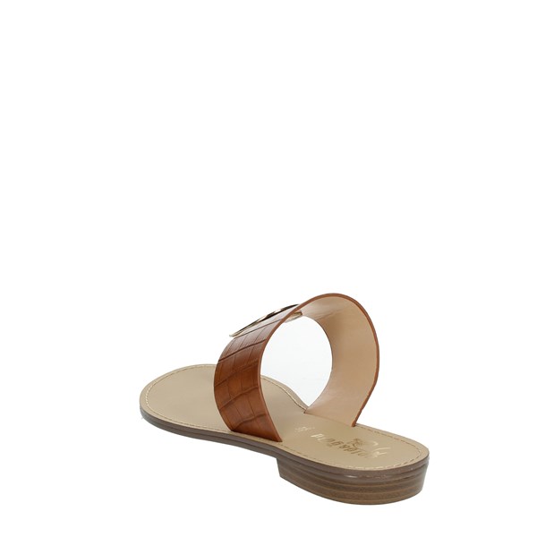 Gold & Gold Shoes Flip Flops Brown leather GL632