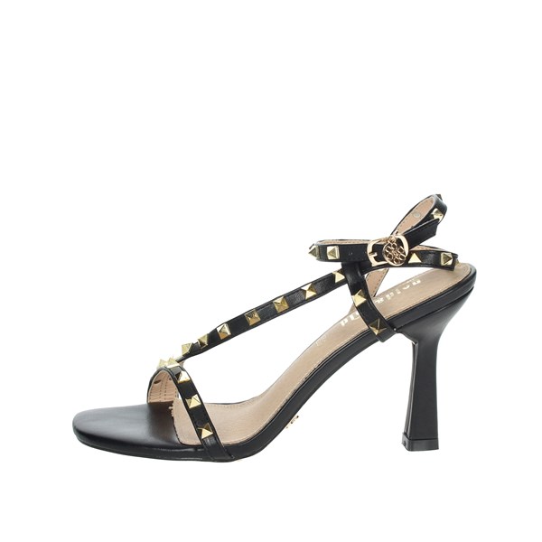 Gold & Gold Shoes Heeled Sandals Black GP49