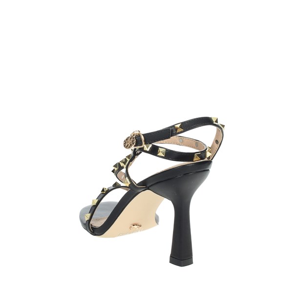 Gold & Gold Shoes Heeled Sandals Black GP49