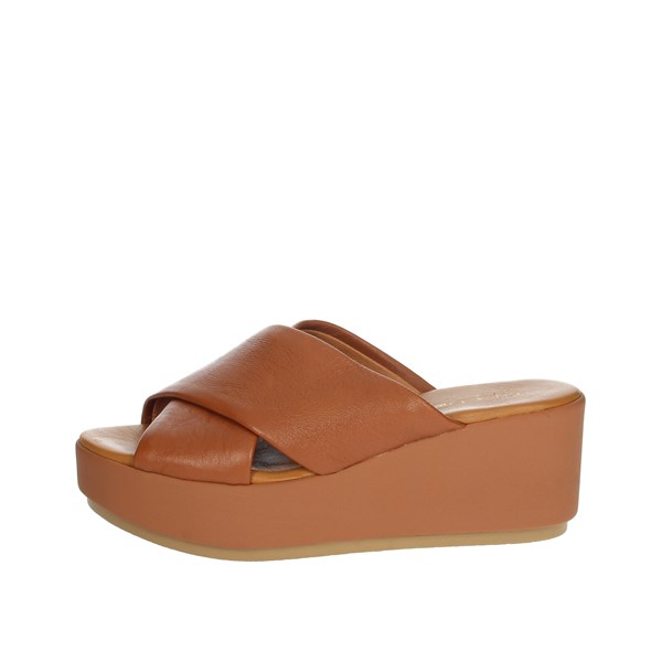 Elisa Conte Shoes Platform Slippers Brown leather MYA