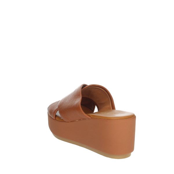Elisa Conte Shoes Platform Slippers Brown leather MYA