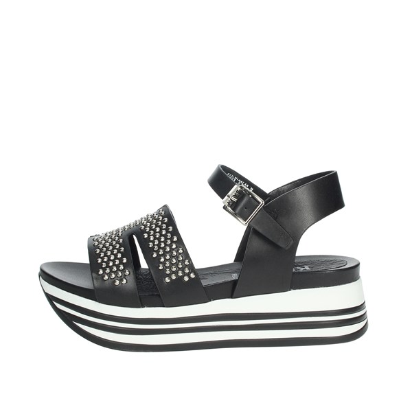 Keys Shoes Platform Sandals Black K-5043