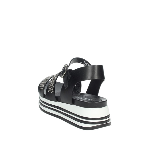 Keys Shoes Platform Sandals Black K-5043