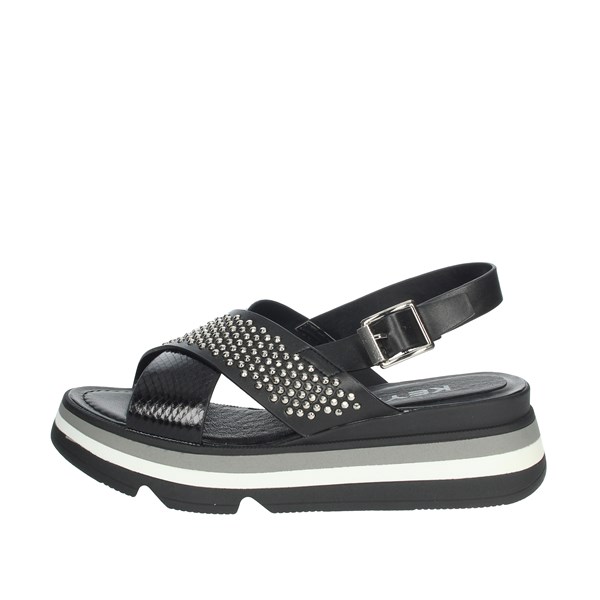 Keys Shoes Platform Sandals Black K-4952