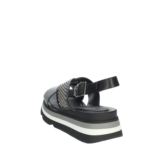 Keys Shoes Platform Sandals Black K-4952