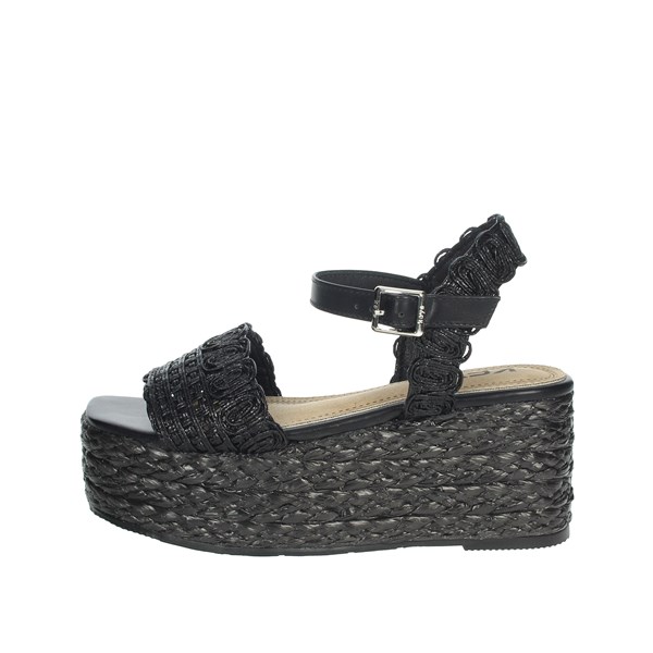 Keys Shoes Platform Sandals Black K-4862