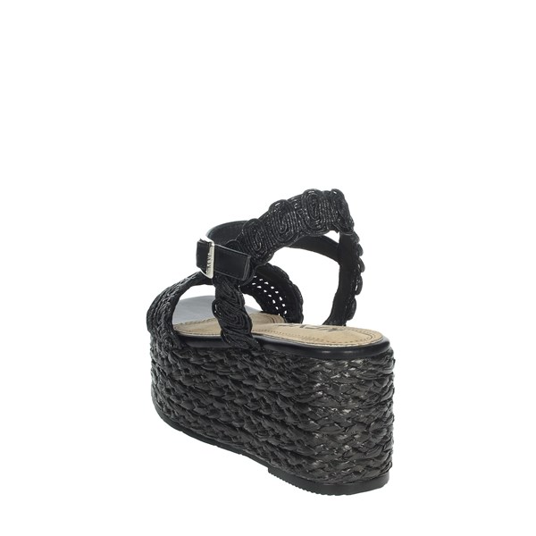 Keys Shoes Platform Sandals Black K-4862
