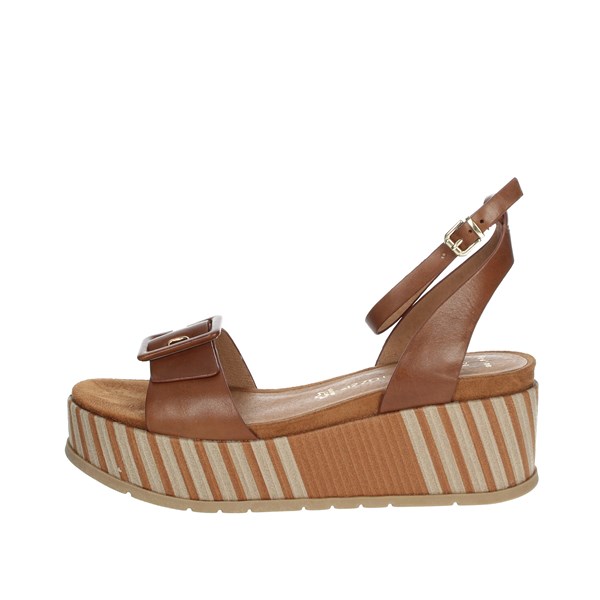 Marco Tozzi Shoes Platform Sandals Brown leather 2-28513-26