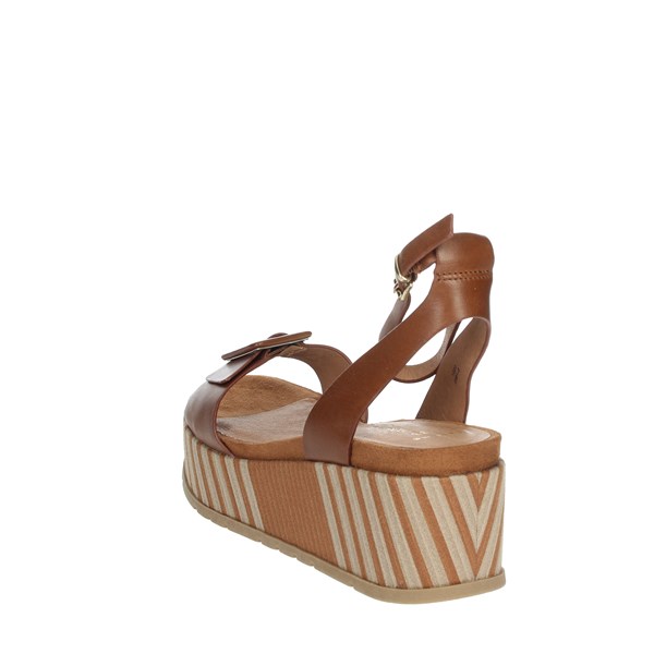 Marco Tozzi Shoes Platform Sandals Brown leather 2-28513-26