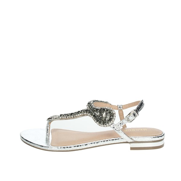 Menbur Shoes Flat Sandals Silver 22345
